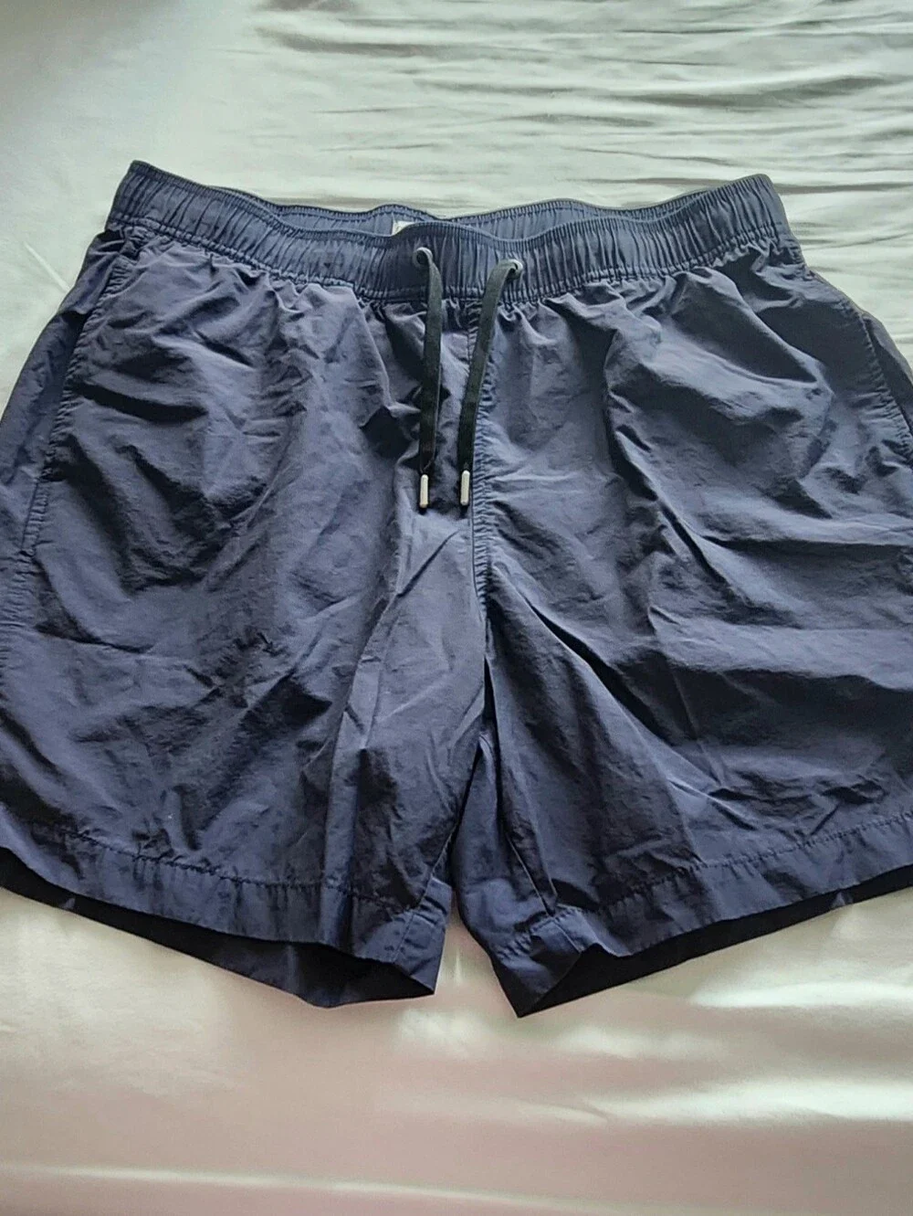Men's Lightweight Elastic Waist Drawstring Shorts - Navy LARGE